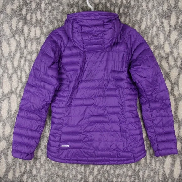 RAB NIKWAX Microlight Down Puffer Alpine Hooded Jacket Coat Size M Purple - Picture 3 of 14